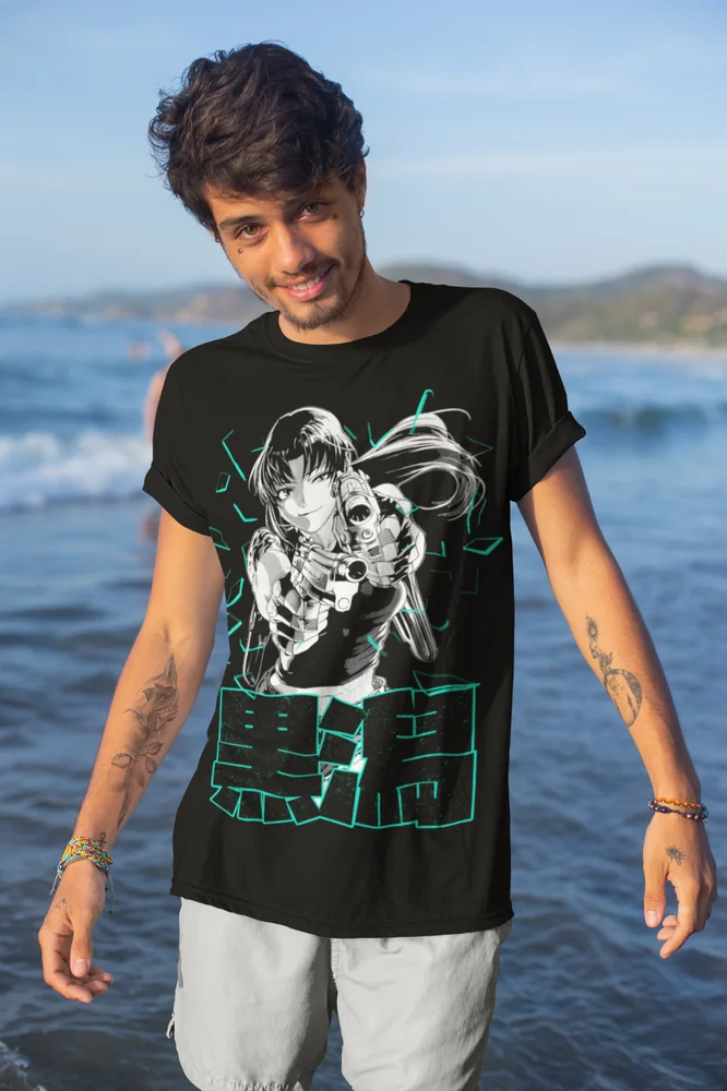 Мягкая рубашка унисекс Black Lagoon Revy Anime Manga Strip все размеры