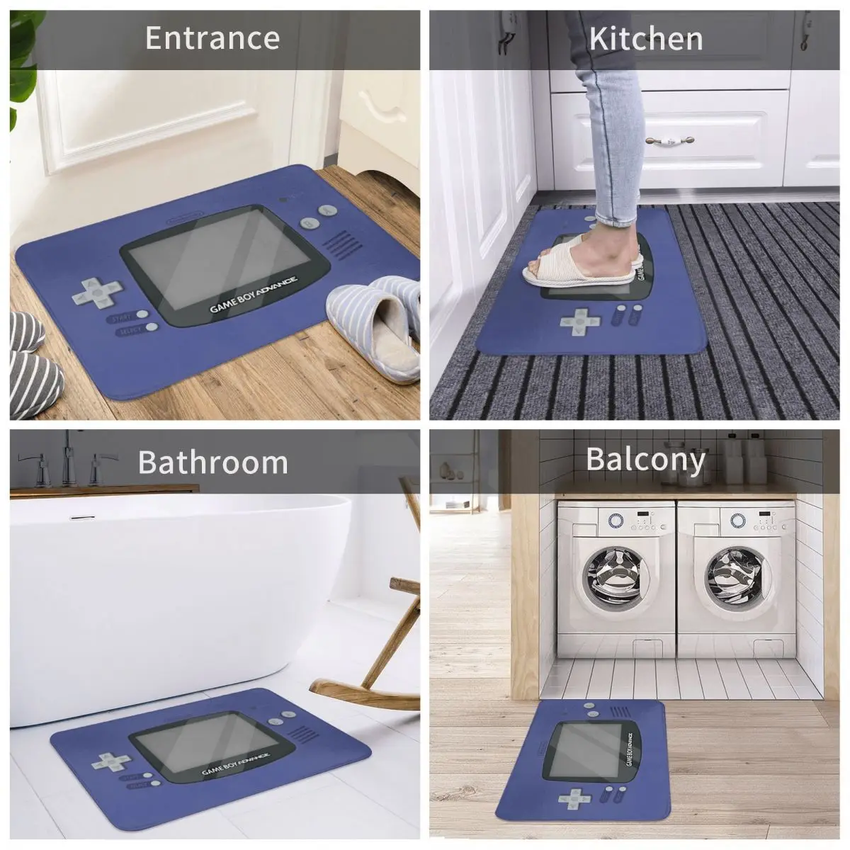 

Коврик для ванной комнаты Gameboy Advance, цвет Индиго, не скользит