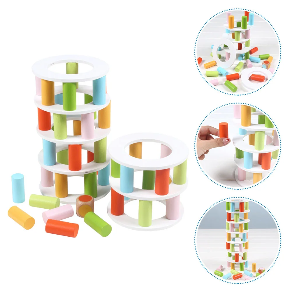 

Module Desktop Toys Wood Stacking Plaything Educational Tower Balance Wooden Funny Early Parent-child