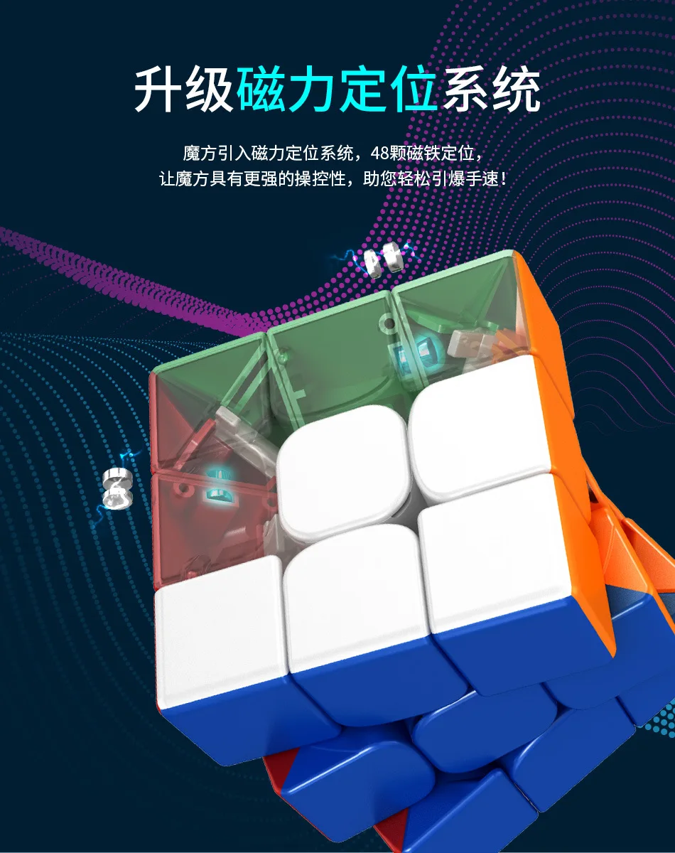 Pаспродажа [ECube] Moyu RS3M 2021 Магнитный лев 3x3x3 без наклеек скорость фотоголоволомка обучающая игрушка X 'mast идея подарка