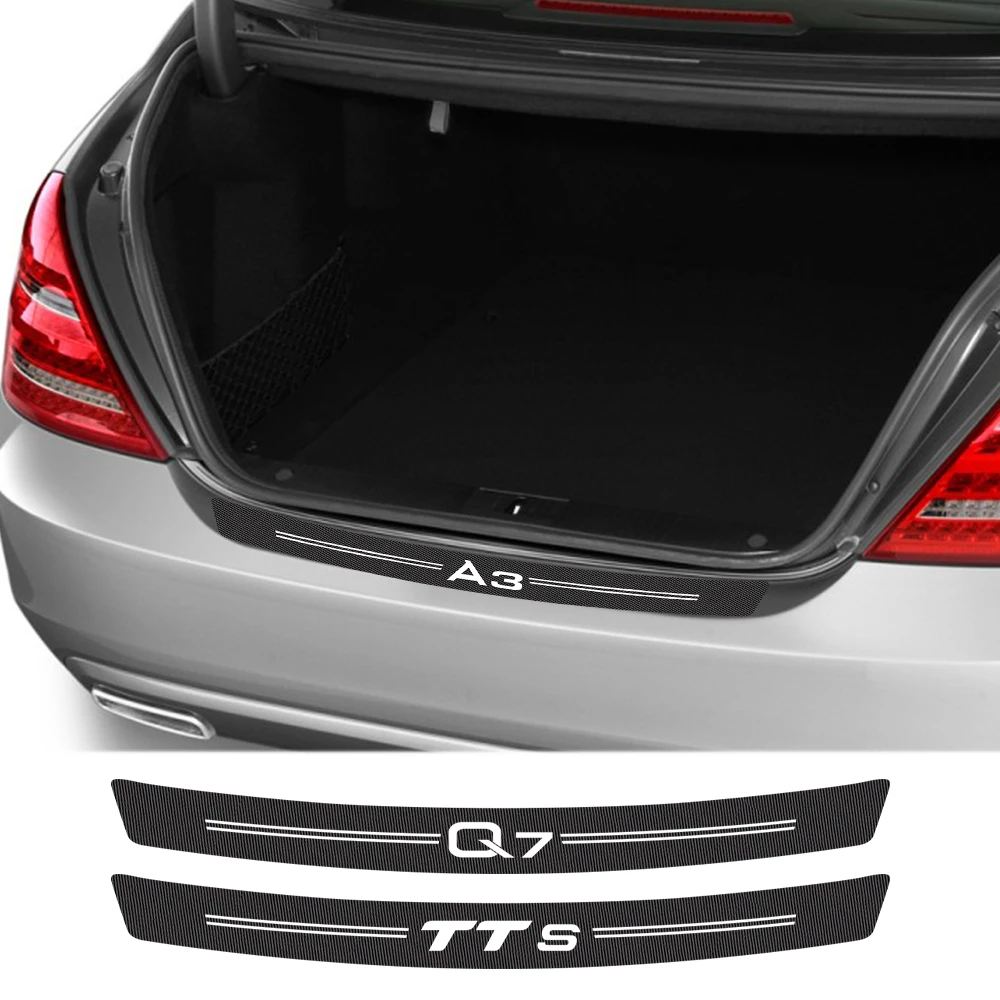 

Car Strip Sticker For Audi A3 8P 8V A4 B8 A6 C6 Q2 Q3 Q5 Q7 Q8 TT TTS Sportback TFSI Car Accessories Carbon Fiber Trunk Decal