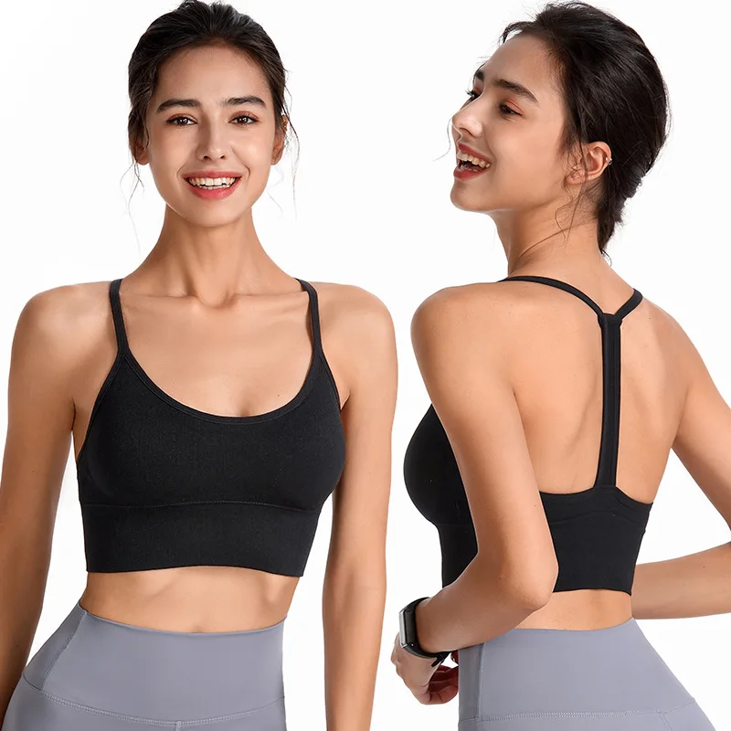 New Cross Back Sports Bra Beauty Top Women Bra Sexy Crisscross Strappy Top Breathable Fitness Yoga Running Breast Pad