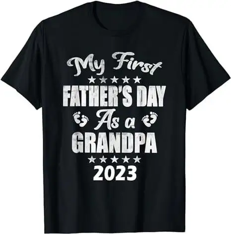 Мужская футболка My First Father'S Day Как Дедушка New Baby