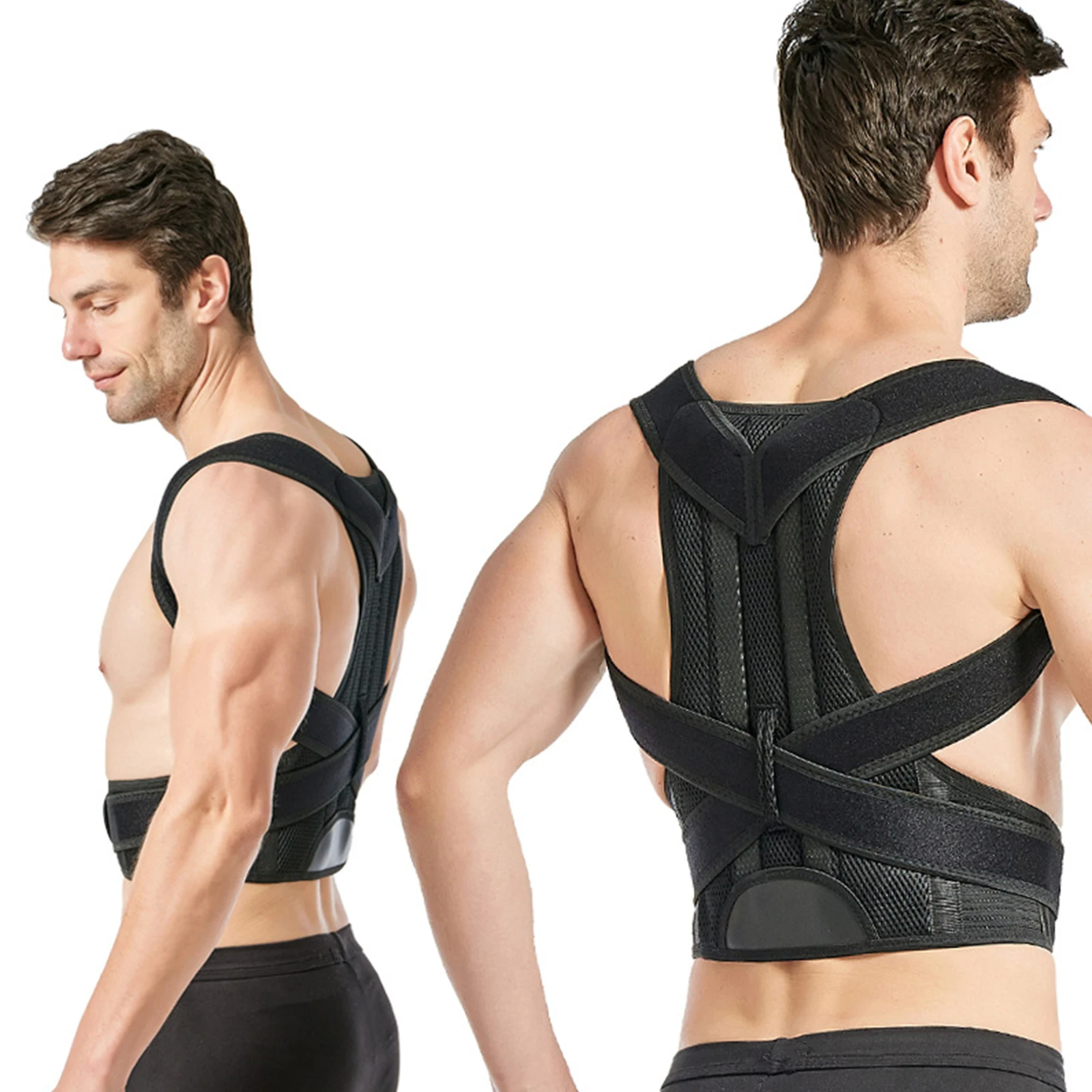 

Posture Corrector Upper Back Brace Shoulder Lumbar Support Belt For Men And Women Adjustable Upper Back Brace For Clavicle