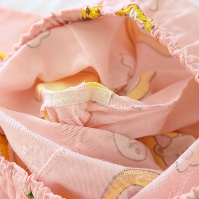 Japanese Style New Pants Ladies Trousers 100% Cotton Gauze Summer Thin Home Pants Loose Cartoon Comfortable Pajamas Shorts