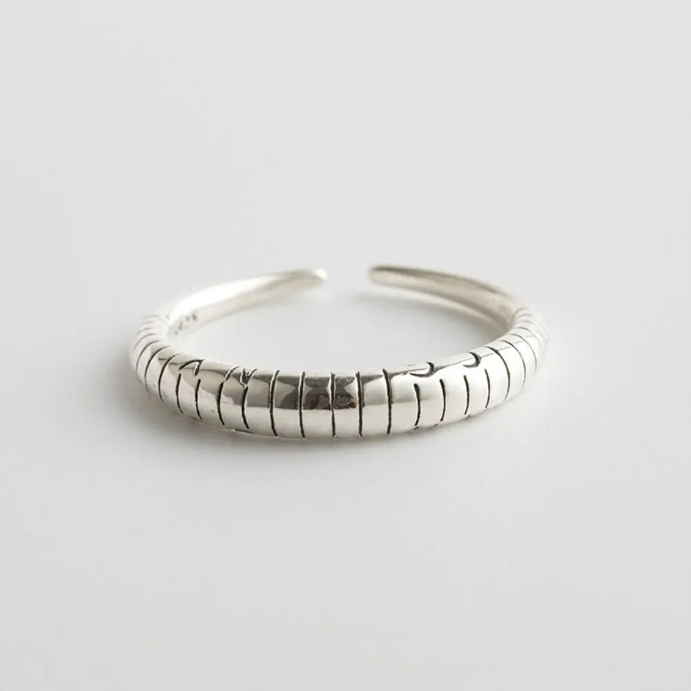 

Japan and Korea Style New Sterling Silver Ring Women's Simple Opening Wild Silver Finger Ring Hemp Rope Fashion Silver Ornament