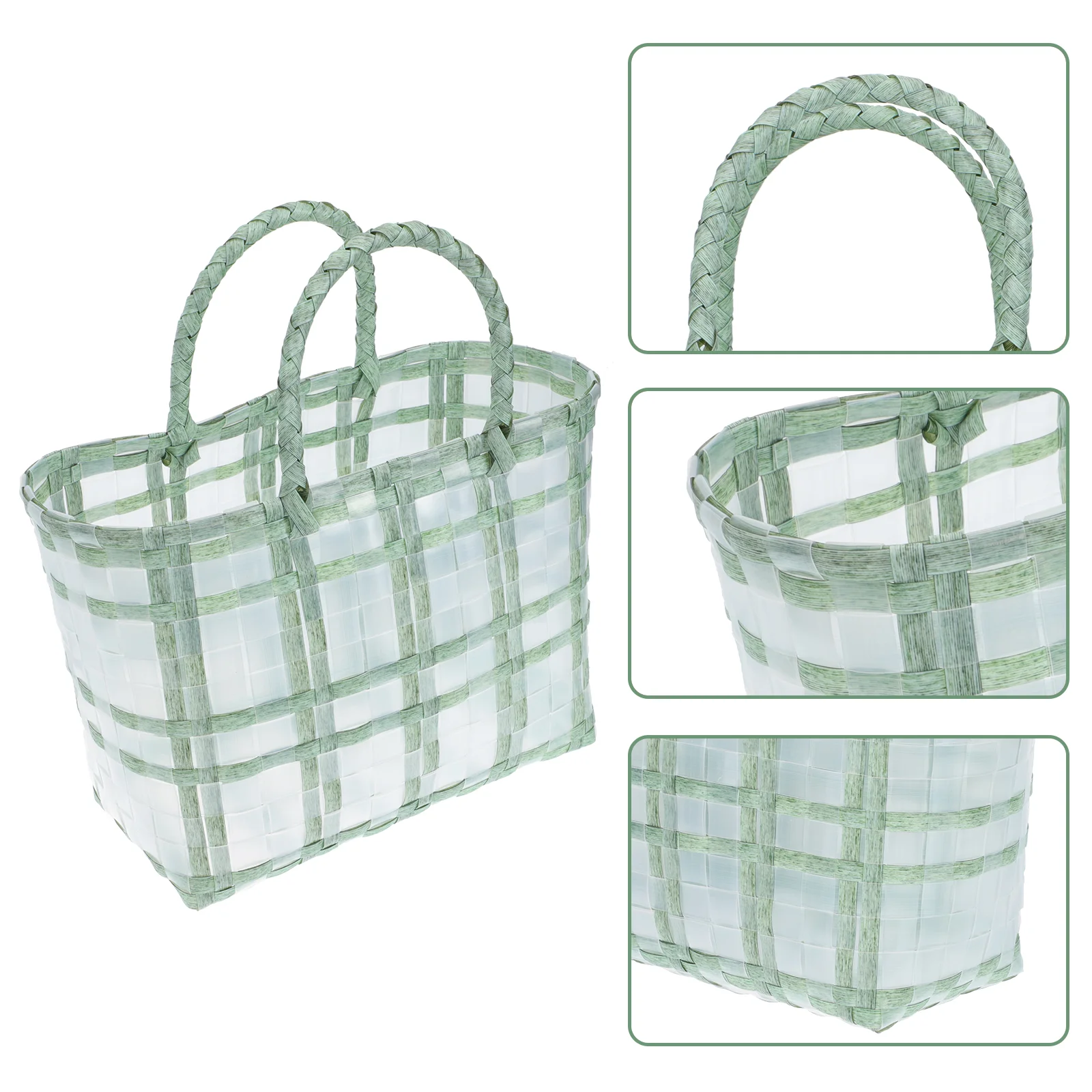 

Shopping Basket Women Urban Bag Storage Plastic Beach Tote Hand-knitted Hand-woven Handwoven Miss