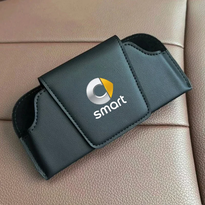 

Чехол для автомобильных очков, держатель из искусственной кожи, многофункциональный зажим для Smart Fortwo 451 450 453, EQ Forfour Coupe