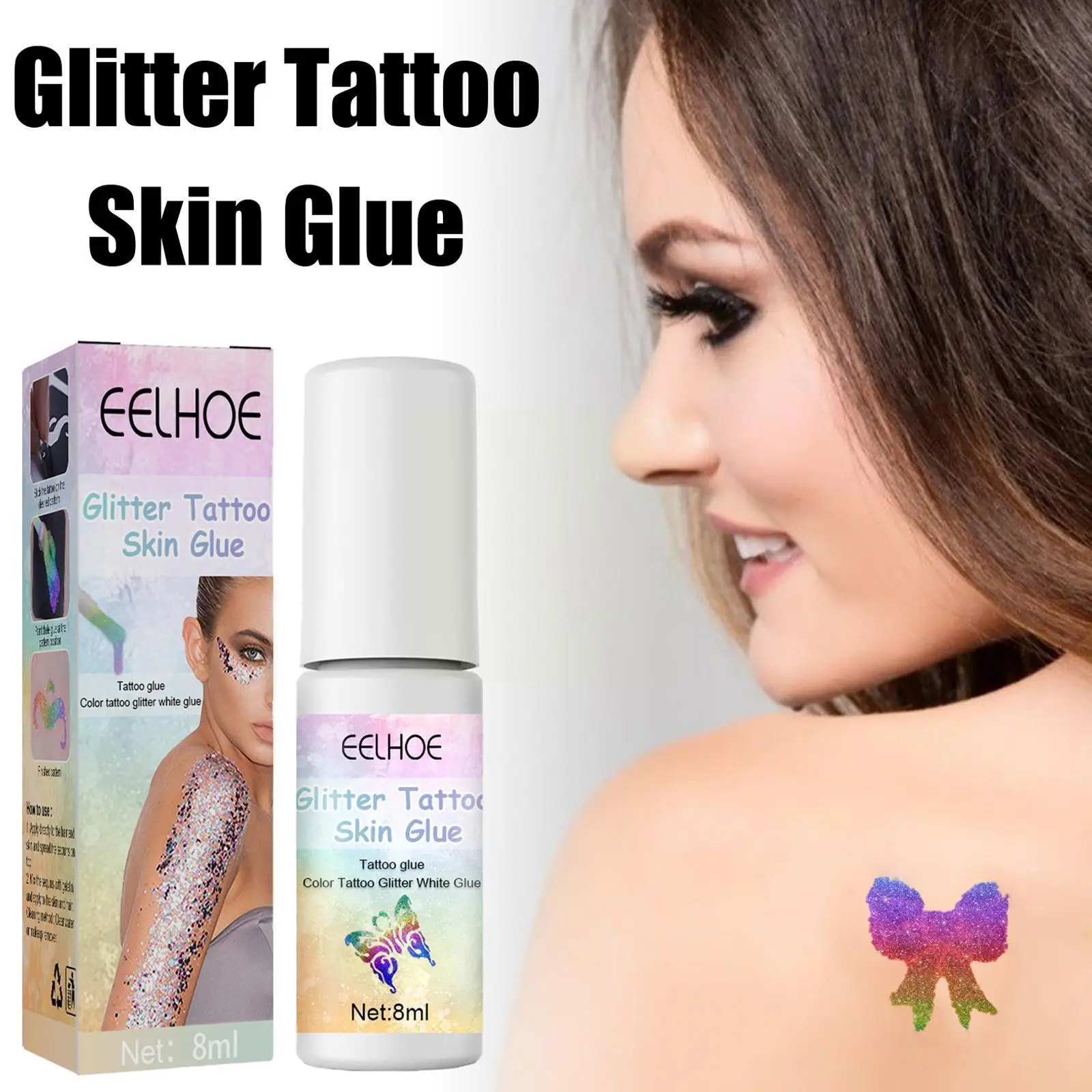 

Skin Glue Skin-friendly Body White Glue For Glitter Tattoos Gel Flash Powder Tattoo Glue White Glue One- Suit Glue Tatt T6j7