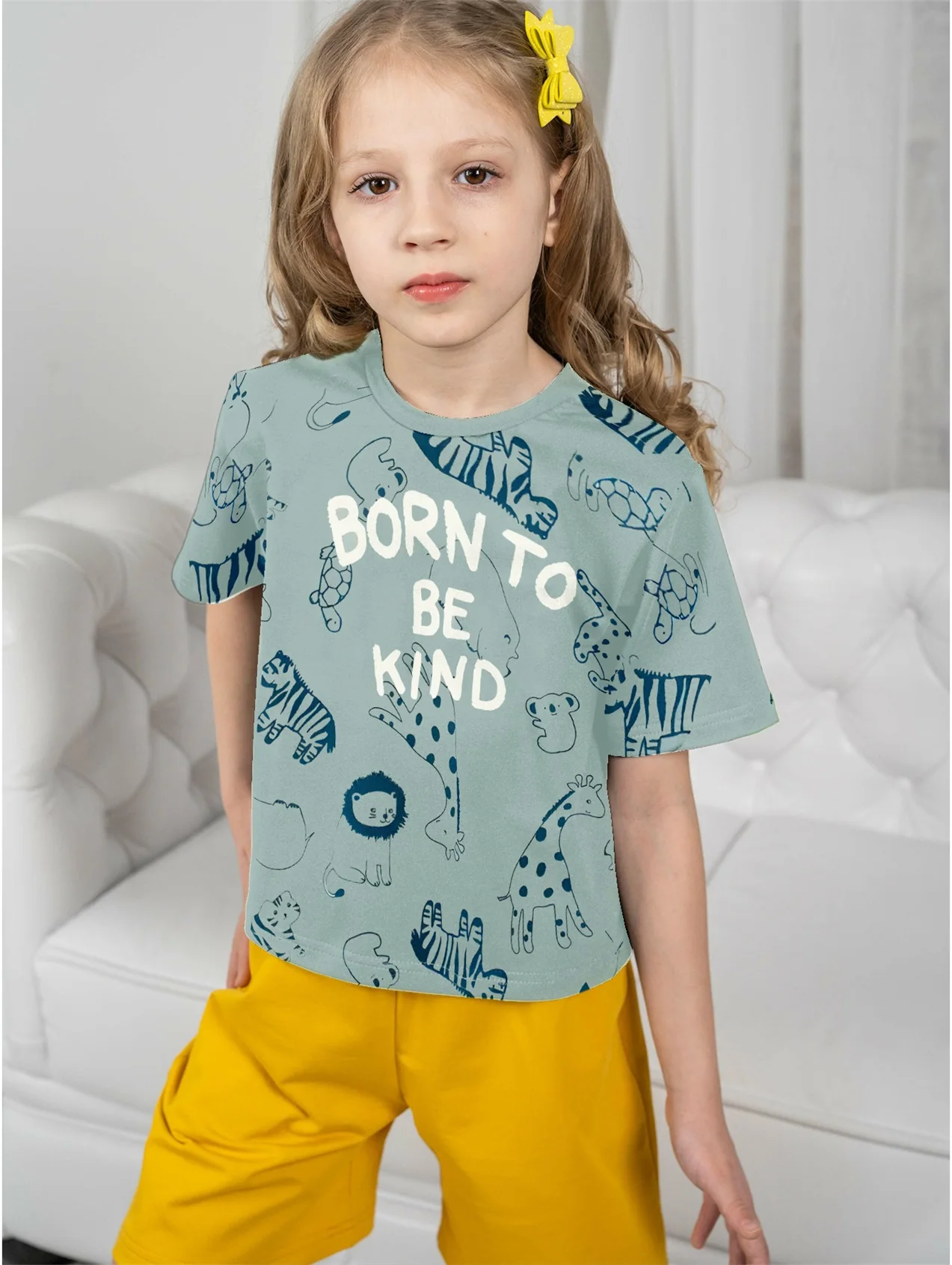 Детская футболка с коротким рукавом на возраст 5-14 лет