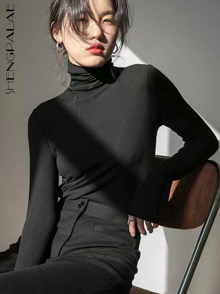 

SHENGPALAE модные однотонные вязаные топы для женщин осень 2022 НОВЫЙ свободный свитер с длинными рукавами и круглым вырезом фиолетовый жилет жен...