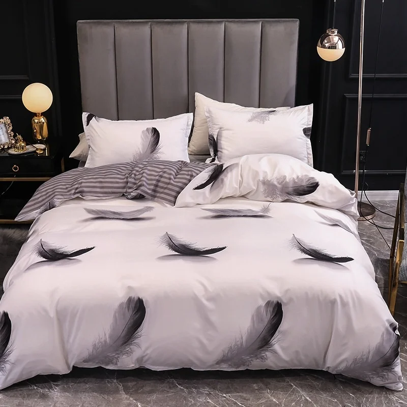 

Hot kuup Sale 3d Feather patterns Sanding Duvet Cover Au Us Eu Twin Full Queen King Bedding Comforter 3pcs Bed Linen Set