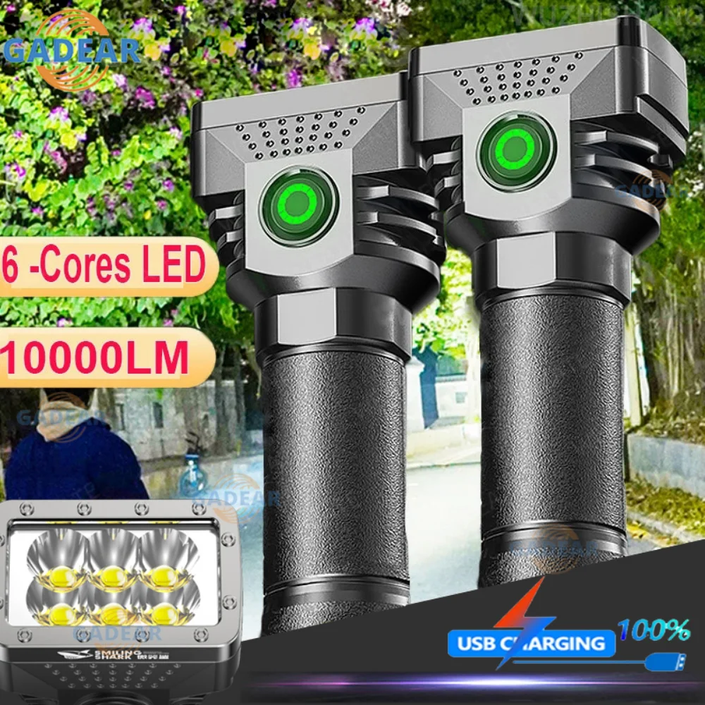 

1/2PCS High Power Led Flashlights Aluminum Alloy Rechargeable Outdoor Lighting for Camping Emergency Torch Tactical Flashlight