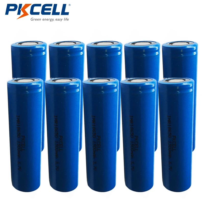 

Аккумуляторы PKCELL IMR 18650, 3,7 в, 1500 мАч, 10 шт.