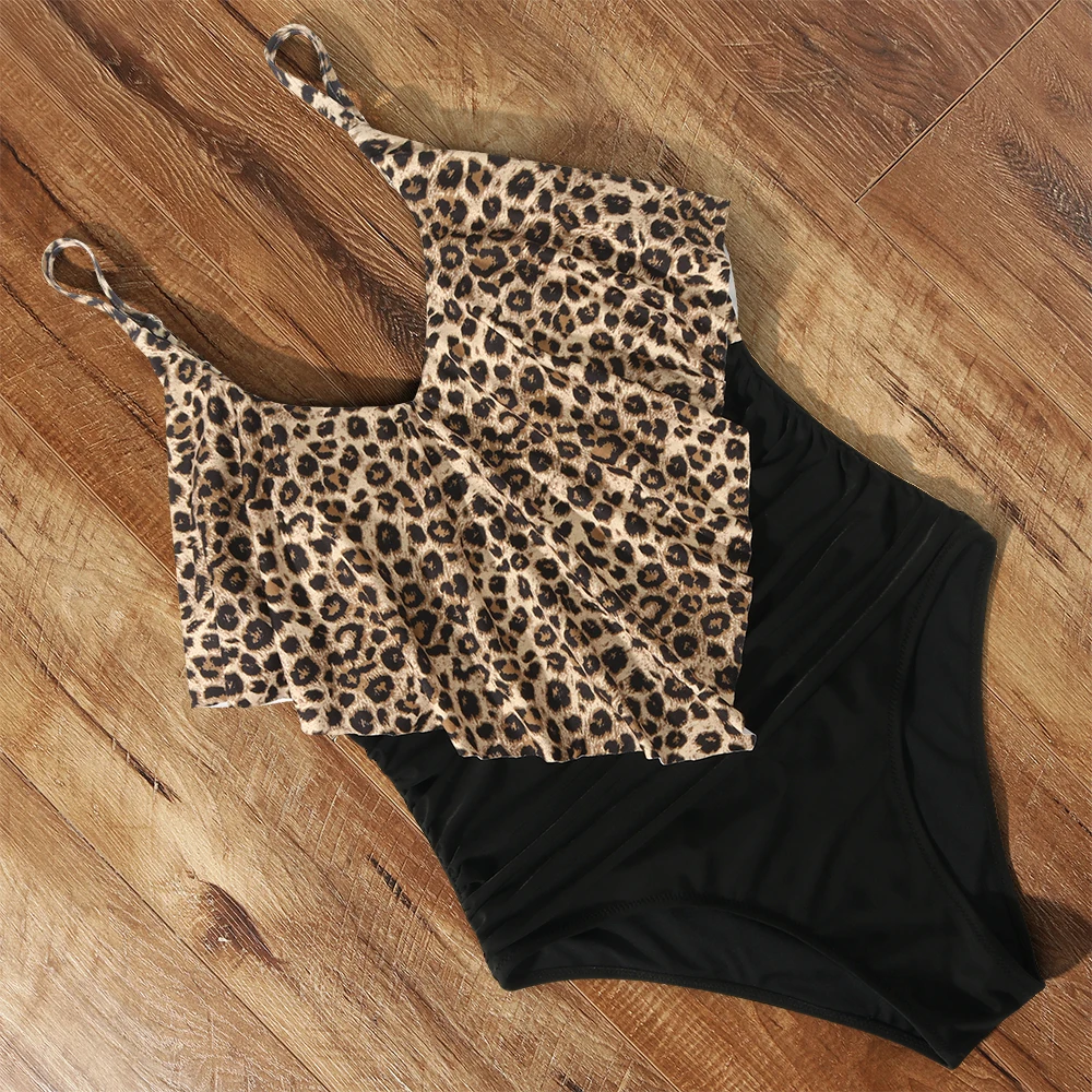 

One Piece Swimsuit Women Plus Size Swimwear Halter Bathing Suit Tankini Solid Beachwear Summer Monokini Swimwear Women 2022