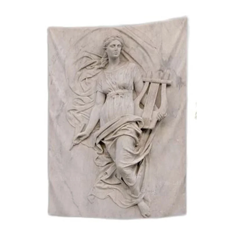 

Woman Playing The Lyre Tapestry Statuary Art Wall Hanging For Bedroom Living Room Collage Dorm Tv Backdrop Decor