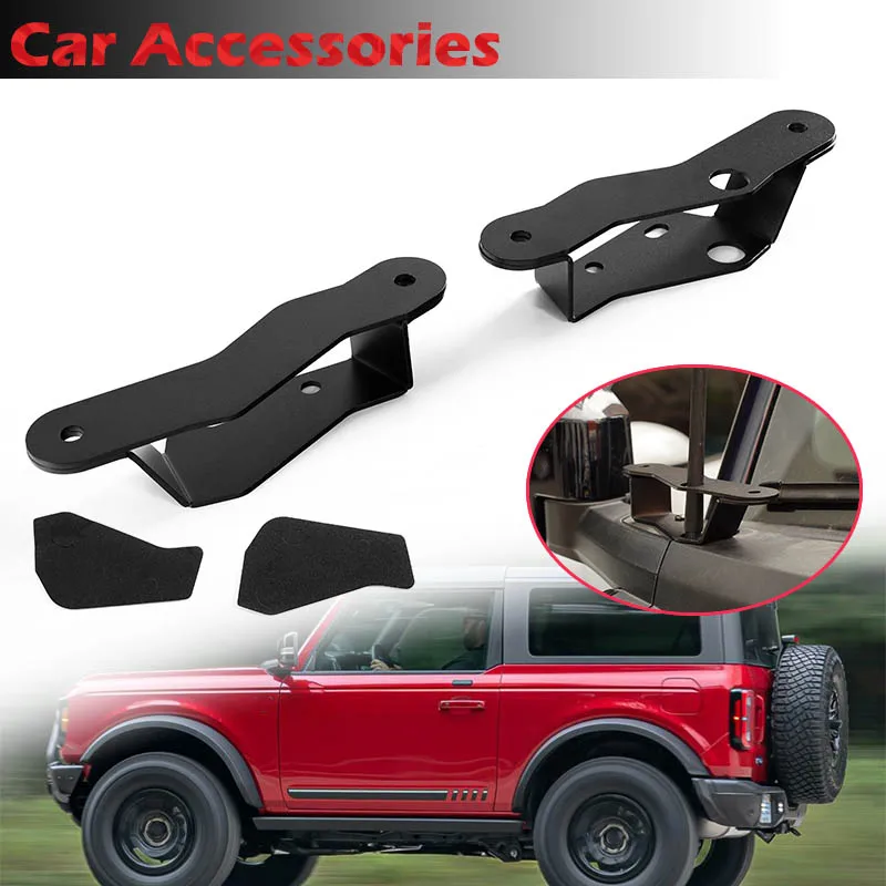 

Rhyming Black A-Pillar Dual LED Ditch Light Bar Mounting Brackets Lower Windshield Hinge Mounts Fit For Ford Bronco 2021 2022