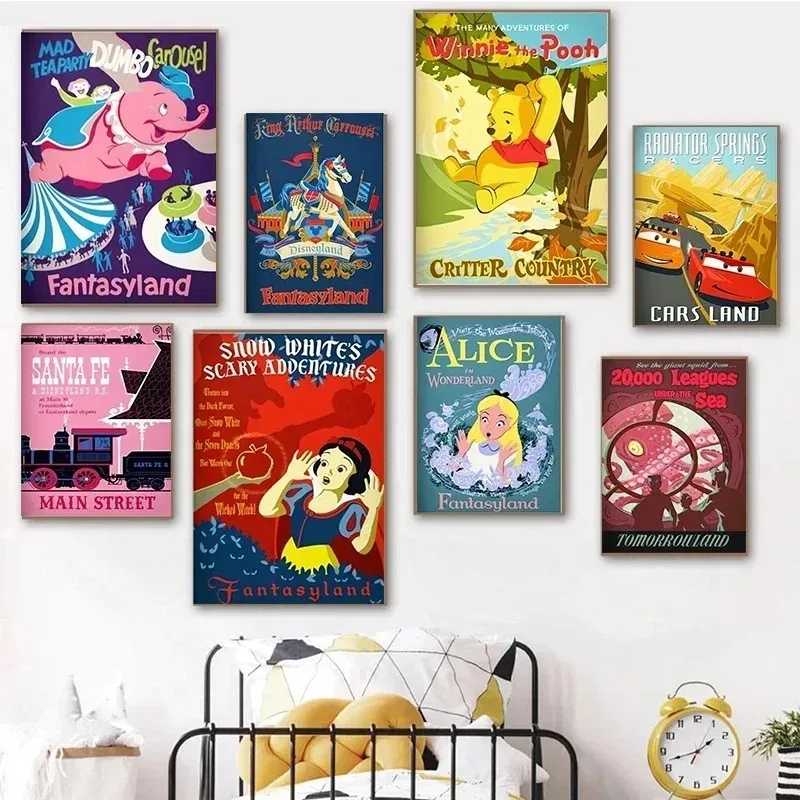 Винтажные аттракционы Диснея Уолт фантастика искусство рисования на стену