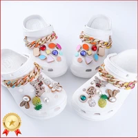 colorful chains croc charms designer rhinestone shoes decaration accessories jibb for clogs buckle kids girls women party gifts