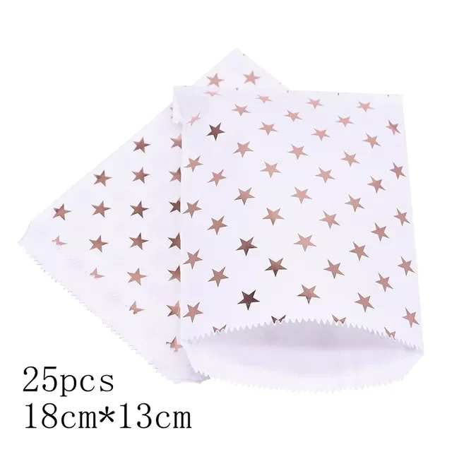 

18cm Gift Bags Paper Pouch Rose Gold Paper Food Safe Bags Birthday Wedding Party Favors Gift Bags Packing for Guests