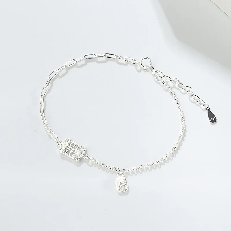 Браслет из стерлингового серебра S925 Ru Abacus Personali Минималистичный браслет