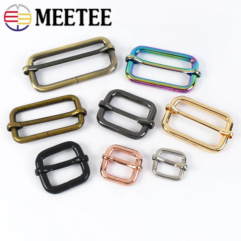 

20Pcs 13-50mm Metal Belt Buckles Tri-glides Roller Pin Buckle Bags Strap Slider Adjuster for Clothing Handbag Sewing Accessories