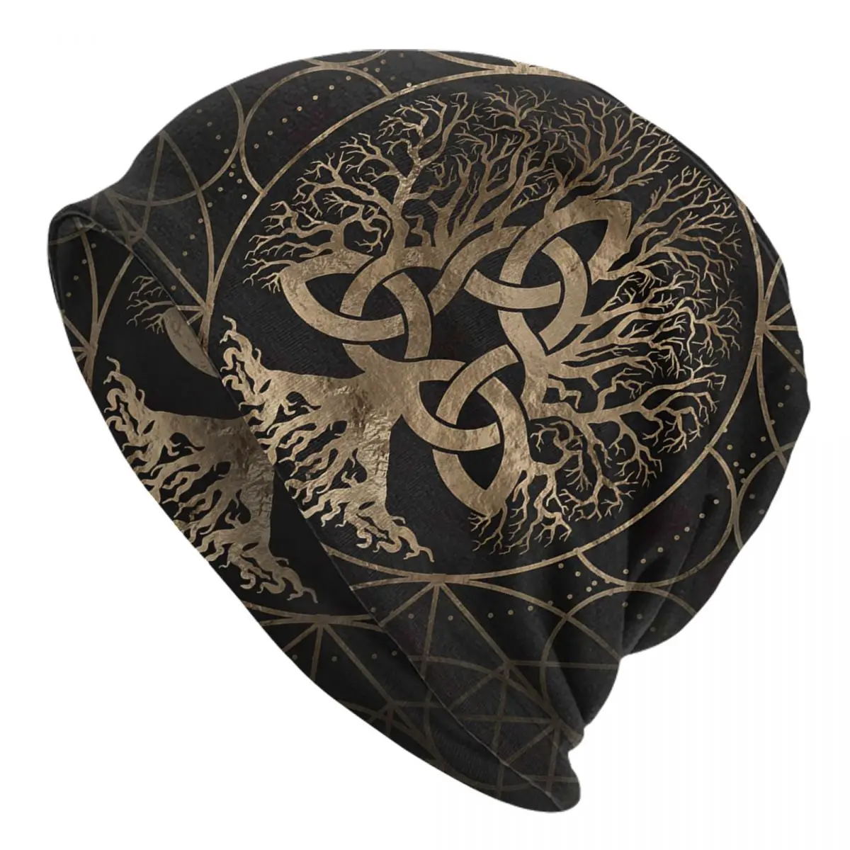 

Tree Of Life -Yggdrasil With Triquetra Adult Men's Women's Knit Hat Keep warm winter Funny knitted hat