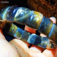 natural black moonstone sunstone light bracelet 14x10x5 3mm crystal women men stretch black clear rectangle beads aaaaaa