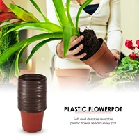 10050pcs 4 plastic plant seed nursery pots soft durable reusable flower seedling pots with hole garden flower plant container