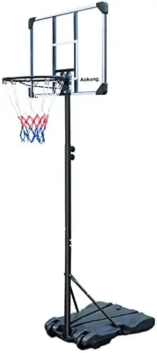 

Basketball Hoop Stand w/Wheels for Kids Youth Adjustable Height 5.4ft - 7ft Use for Indoor Outdoor Basketball Goals Play Set Cod