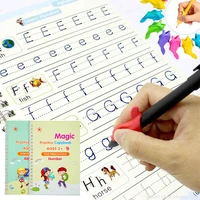 2 booksset 3d groove magic practice copybook free wipe childrens books writing calligraphy english alphabet math writing gift