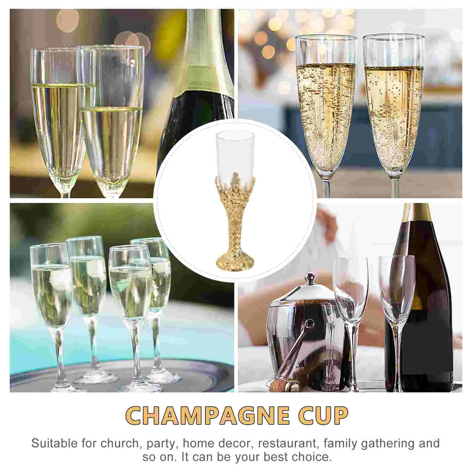 12 шт. принадлежности для Библии и церкви стеклянные украшения вечеринки (золото)