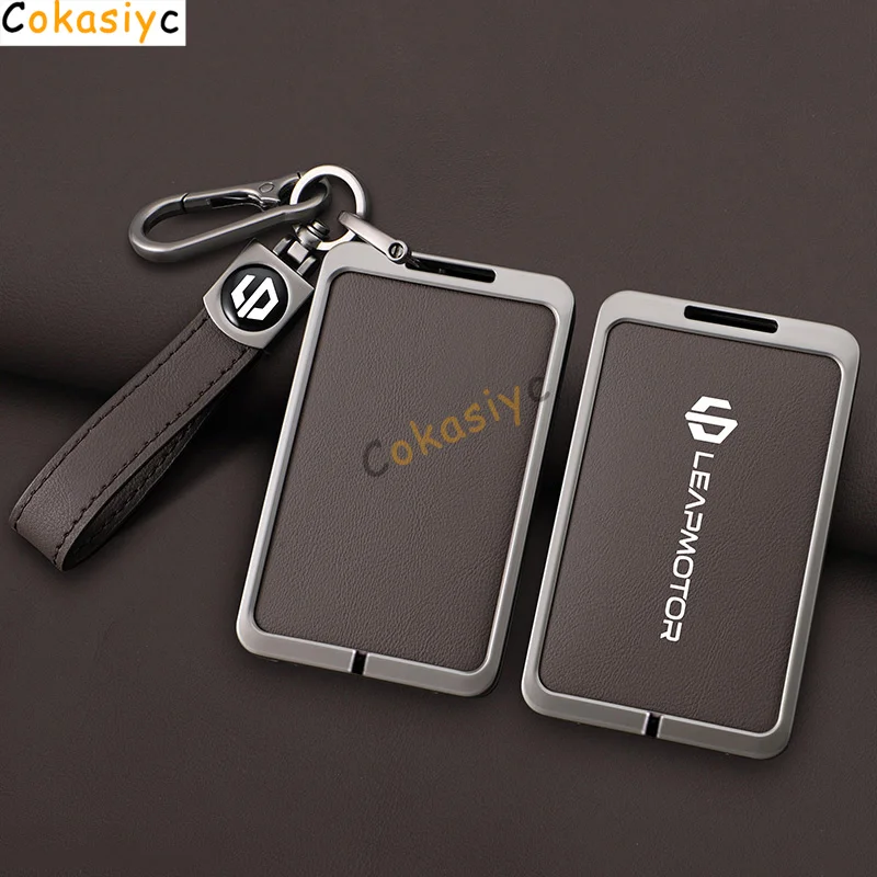 Фото Автомобильный смарт-карта NFC, чехол для ключей для Leapmotor C10 C11 C16, кожаный защитный держатель из цинкового сплава, Kychain, автоаксессуары №2
