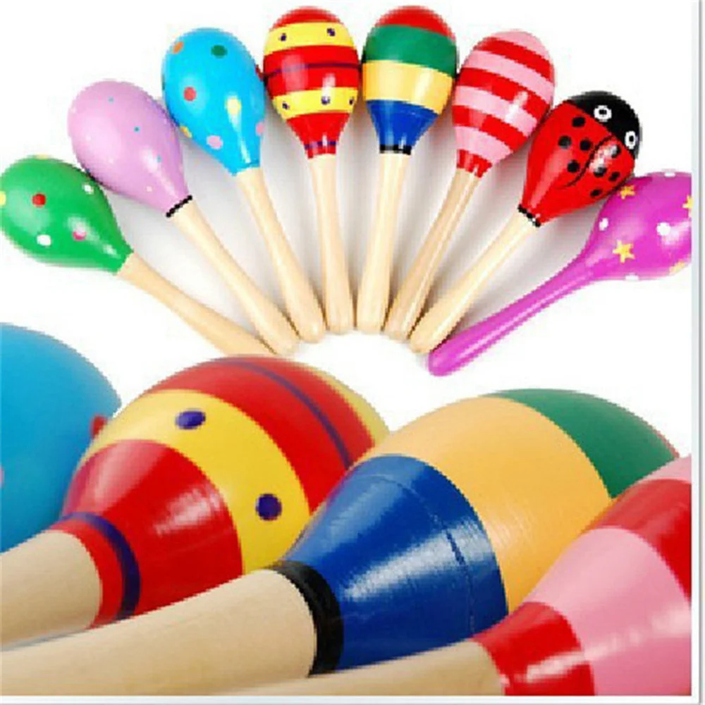 

Baby Kid Wooden Ball Toy Mini Sand Hammer Rattle Musical Instrument Percussion Infant Maraca Rattles Favor Child Shaker Toy