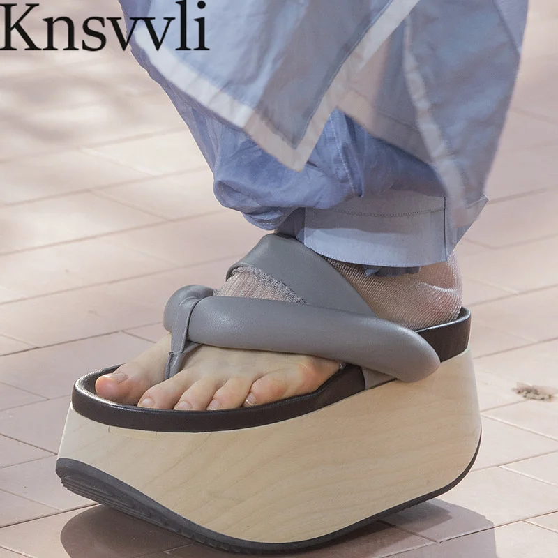 

Platform Slippers Women Flip Flops Height Increasing Slides Woman Wood Thick Sole Summer Shoes Women Wedge Heels Slippers Female