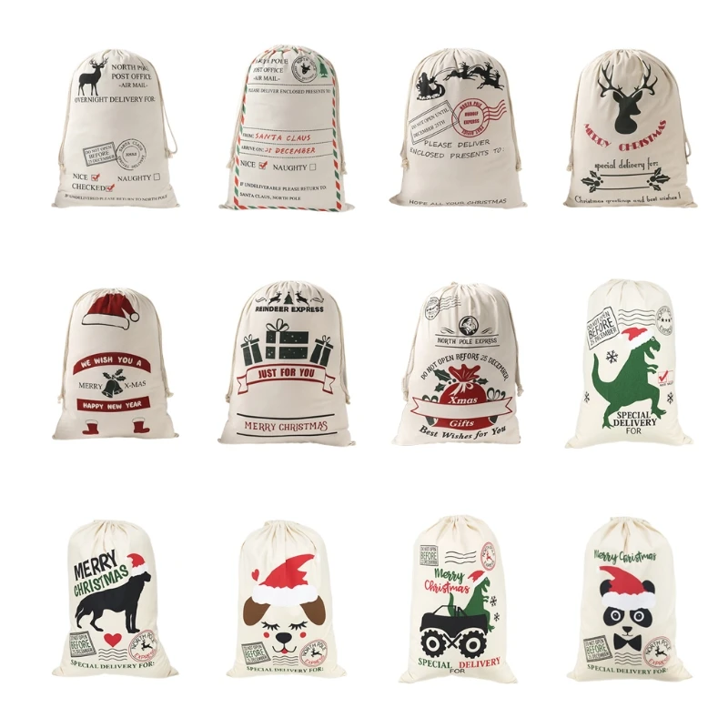 

Новинка 2022, Рождественская Подарочная сумка, Милый лось, панда, шапка Санты, сумка для хранения на шнурке, рождественский подарок, кукла, Кэн...