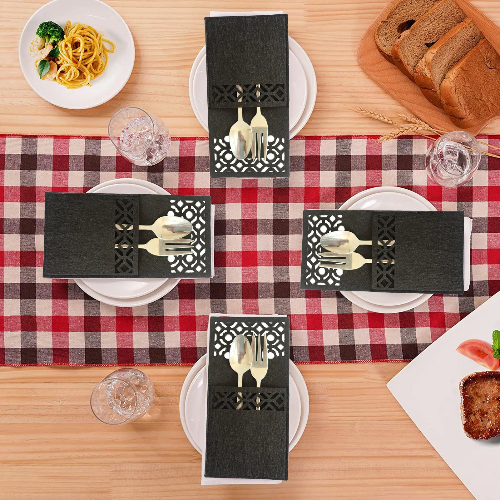 

Christmas Fork Knife Cutlery Party Festive DIY Decor Reusable Christmas Dinner Table Ornament Party Birthdays Christmas Gifts