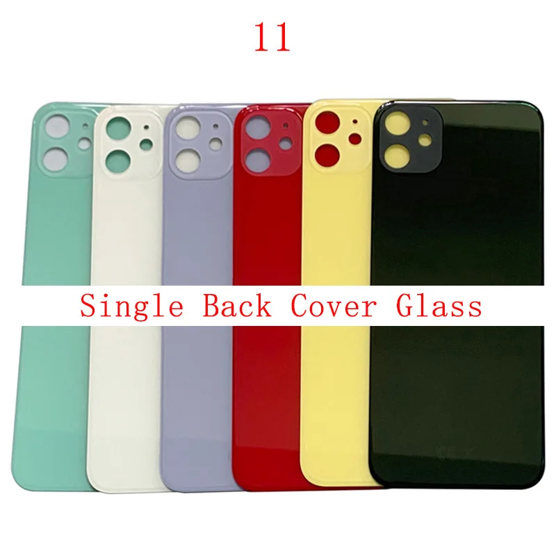 Battery Cover Big Hole Camera Hole Rear Door Housing Cover For iPhon 11 Glass Plate Back Cover with Logo Repair Parts