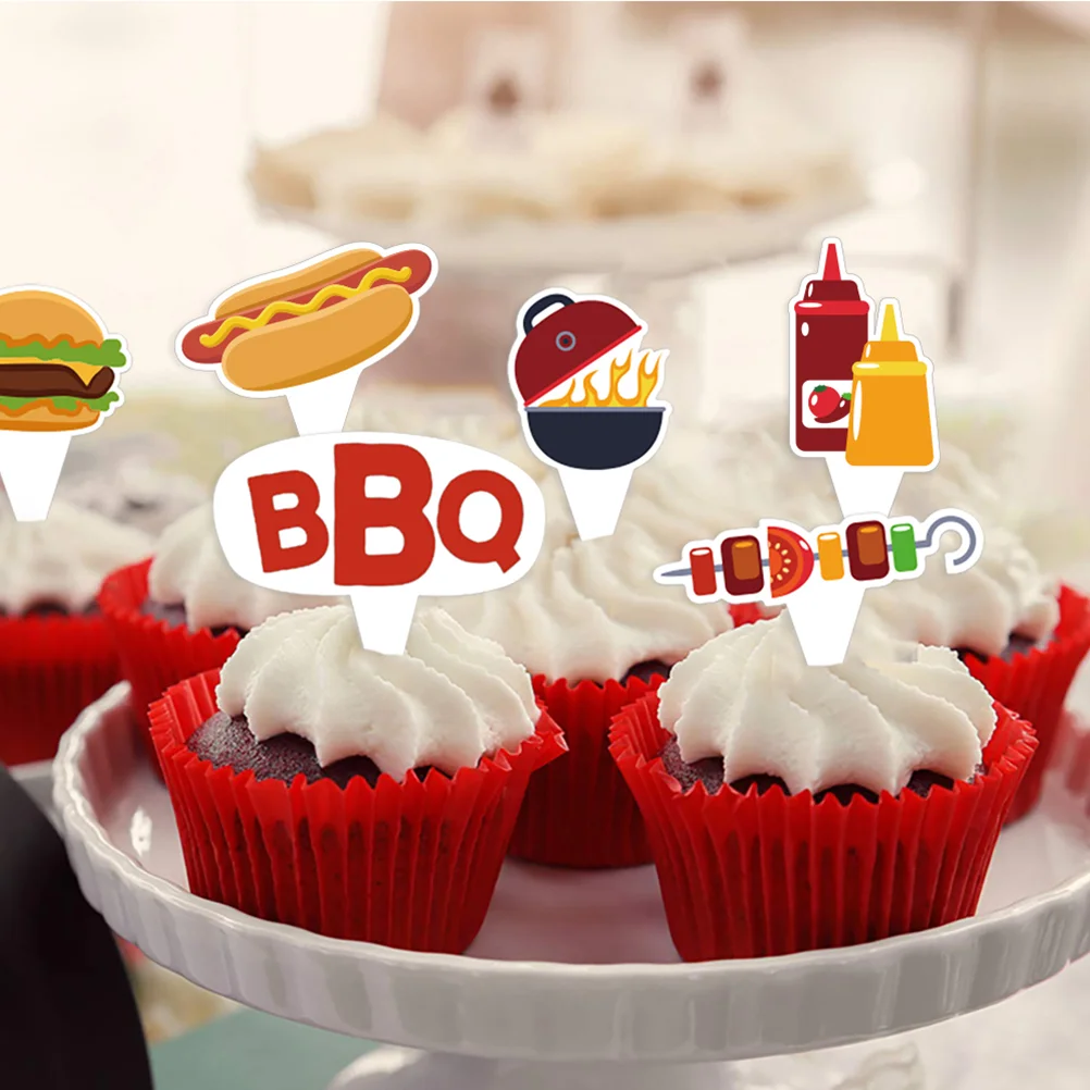 

1 Set BBQ Banner Birthday Banner Cake Topper Decoration Birthday Party Supplies