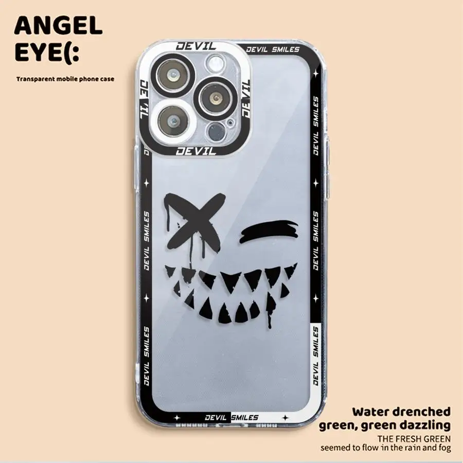 Comic Art Smiley Face Cover Phone Case for Apple iPhone 13 15 16 Pro Max 14 11 12 7 8 Plus X XS MAX XR Plu Soft TPU