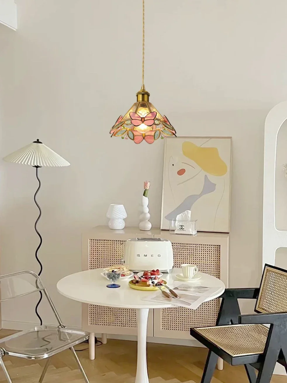 Современная эмалированная маленькая люстра из стекла Тиффани для спальни