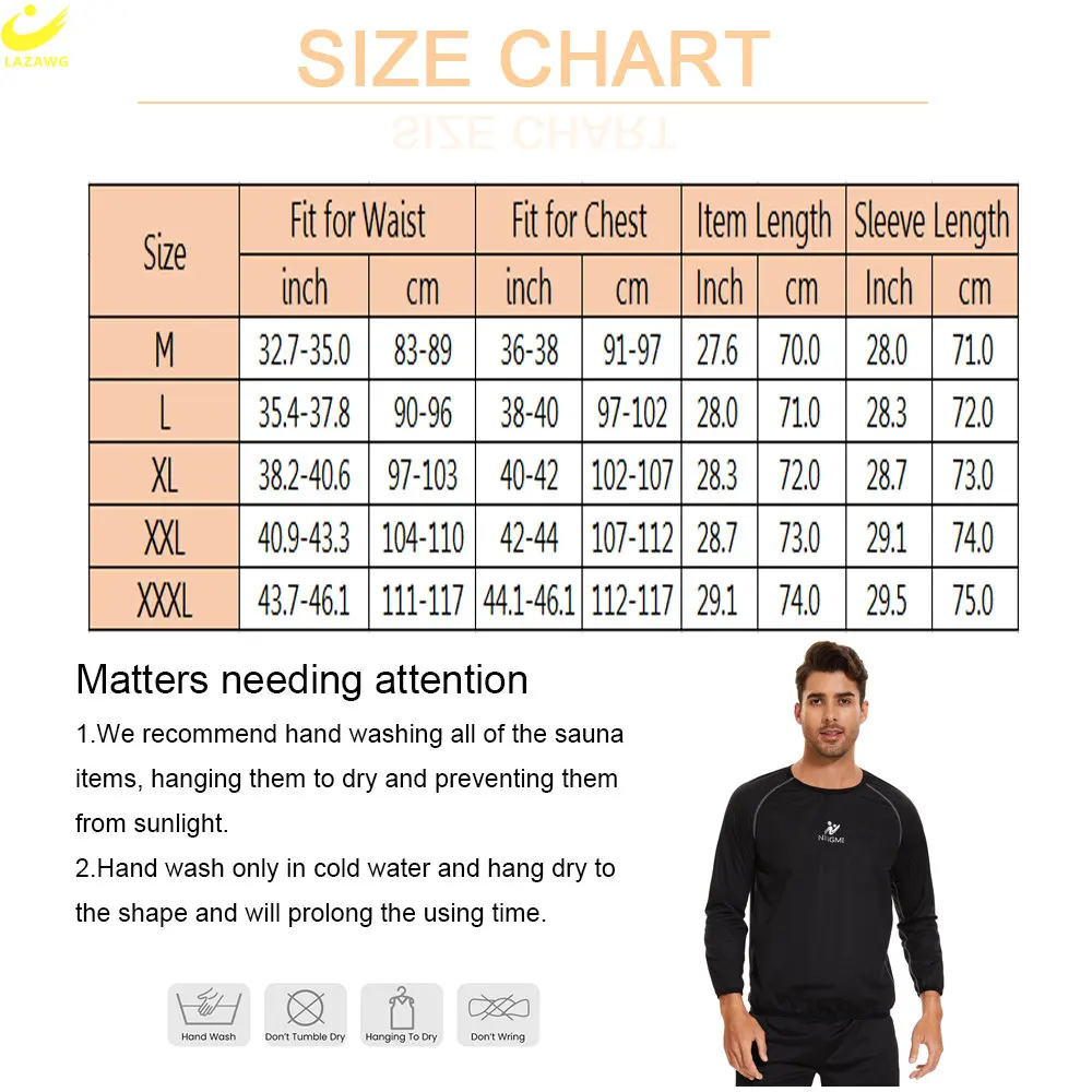 LAZAWG Men's Sauna Top for Weight Loss Zipper Thin Long Sleeve Sweat Jacket Slimming Fat Burner Body Shaper Exercise Sportwear