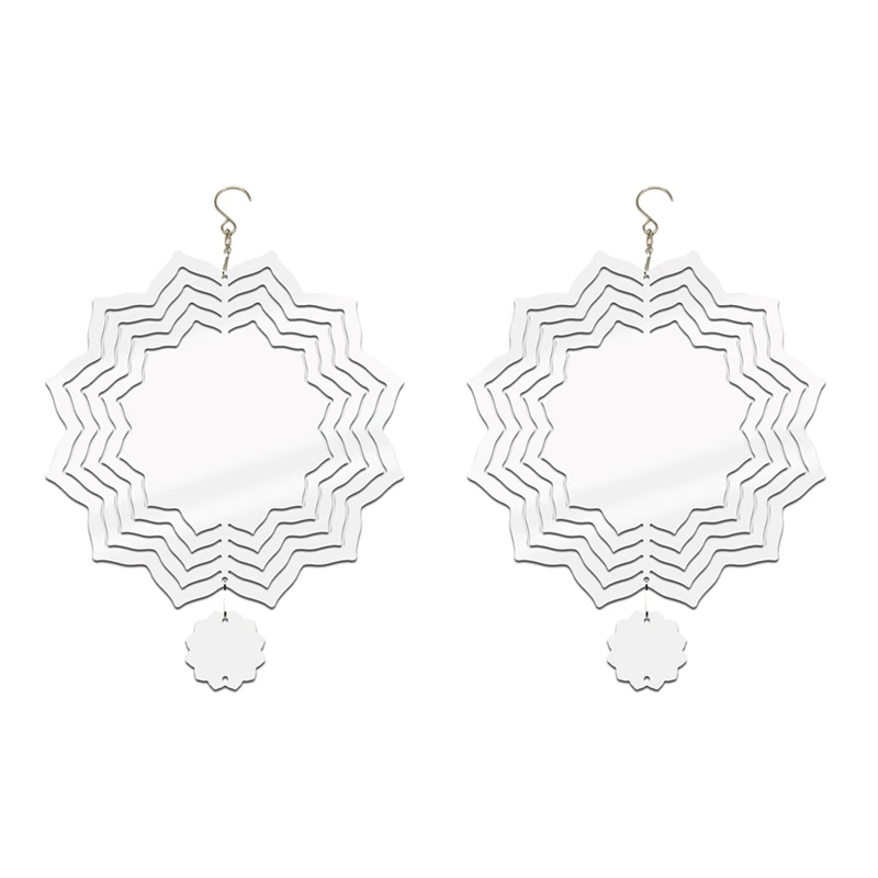 

2 Pack 8 Inch DIY Crafts Ornaments Wind Powered Kinetic Sculpture,Double Sided Sublimation Wind Spinner