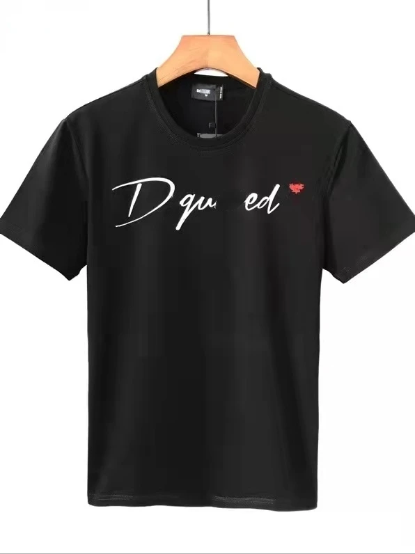 

Summer new men's trend all-match round neck cotton simple letter print T-shirt