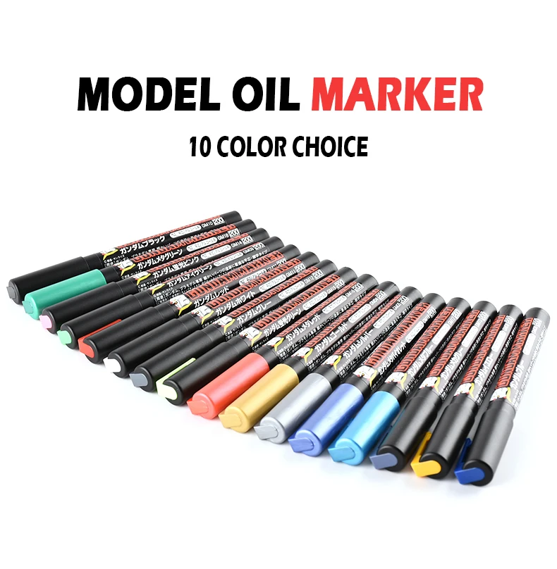 Model Marker Pen Gundam Model Color Oily Marker GM Marker Pencil Spray Paint Pen Set Model Spray Change Color 10 Color Choice