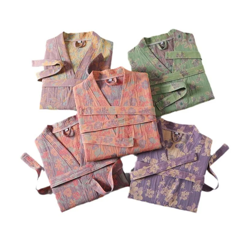 Халат-кимоно Женский свободного кроя с принтом 100% хлопок