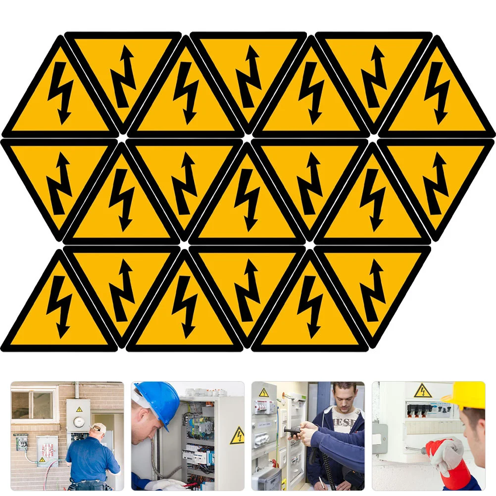 

20 Sheets Electric Shocks Sign Sticker Danger Voltage Warning Logo Electrical Labels Hazard Stickers Equipment Decals