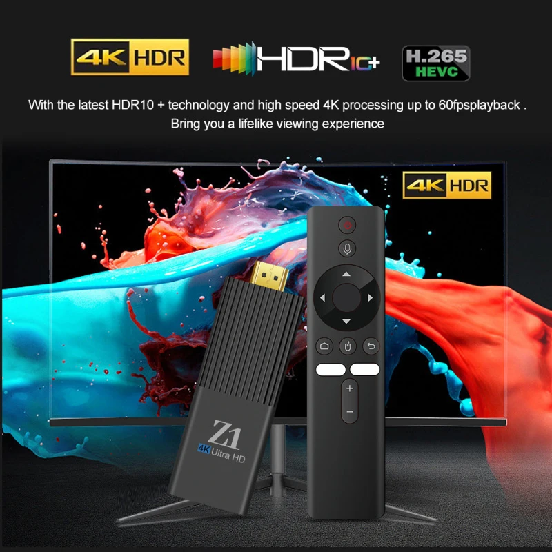 Фото ТВ-приставка 8ГБ 128ГБ Android 10 Allwinner H313 Quad Core 4G WiFi HD 4K Z1 Stick Smart Media Player BT5.0 Голосовой пульт дистанционного управления IPTV №2