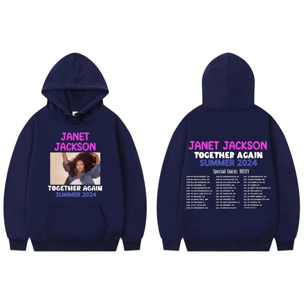 Janet Jackson Tour 2024 Hoodie Fashion Rock Oversized Streetwear Pullovers Men Women Casual Loose Long Sleeve Hooded Sweatshirts