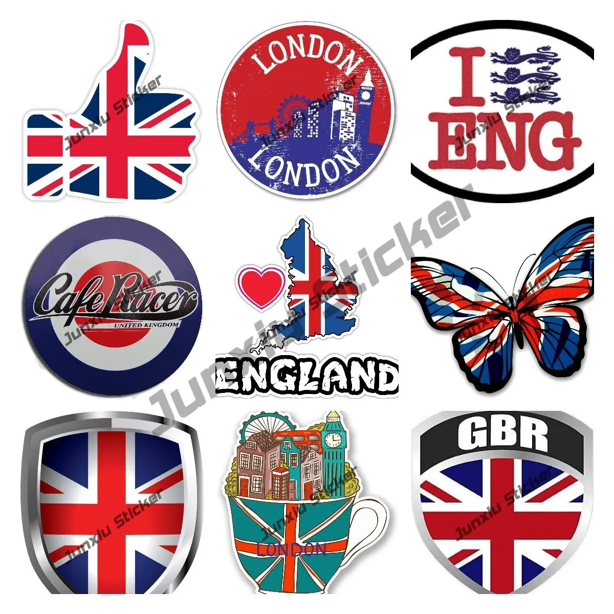 Автомобильная наклейка Love для автомобилей, грузовиков, ноутбуков, автомобильные аксессуары, Великобритания, GB, Великобритания, код страны, флаг, карта, ПВХ наклейка